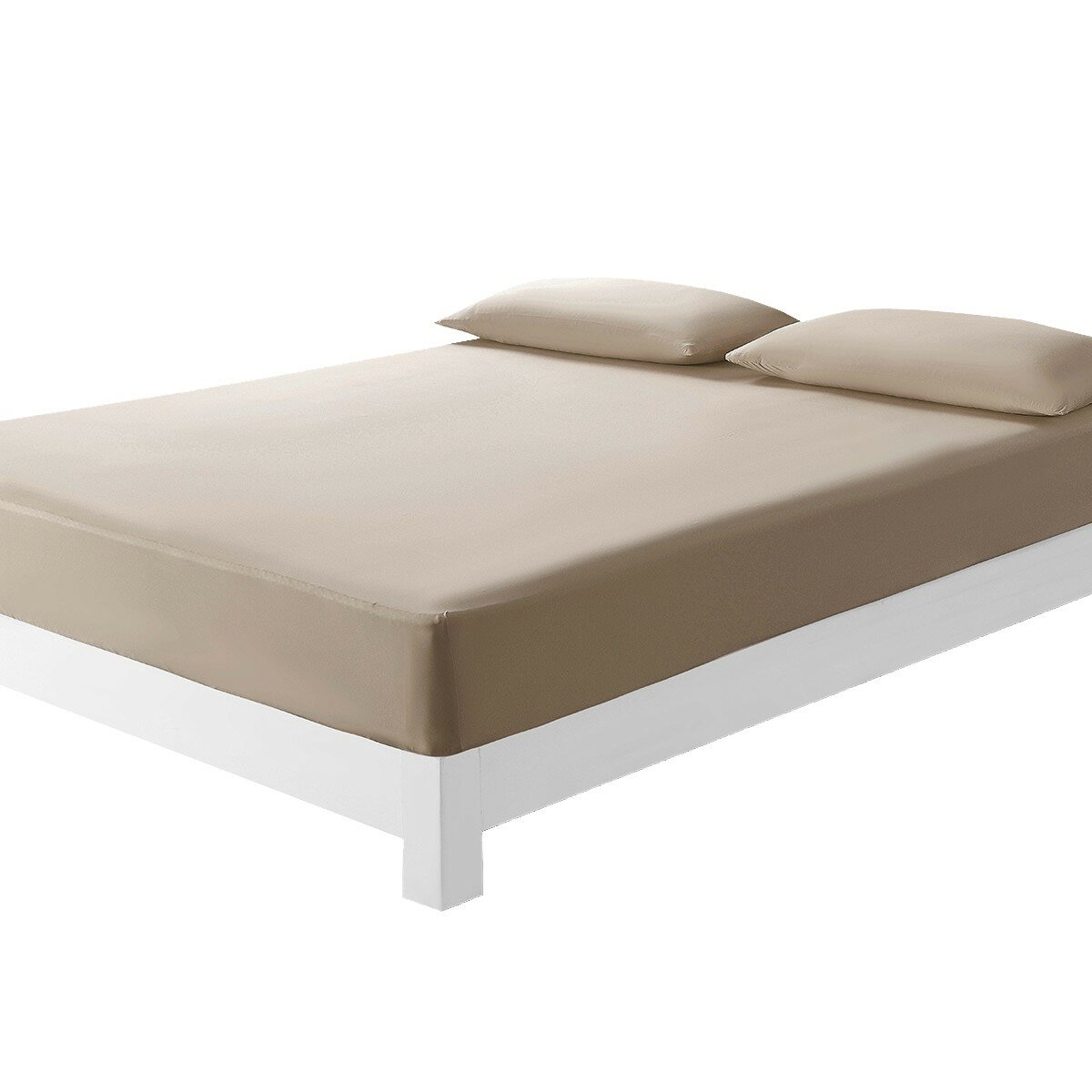 Don Home 涼感素色單人床包枕套 3件組 110公分 X 190公分 錫黃