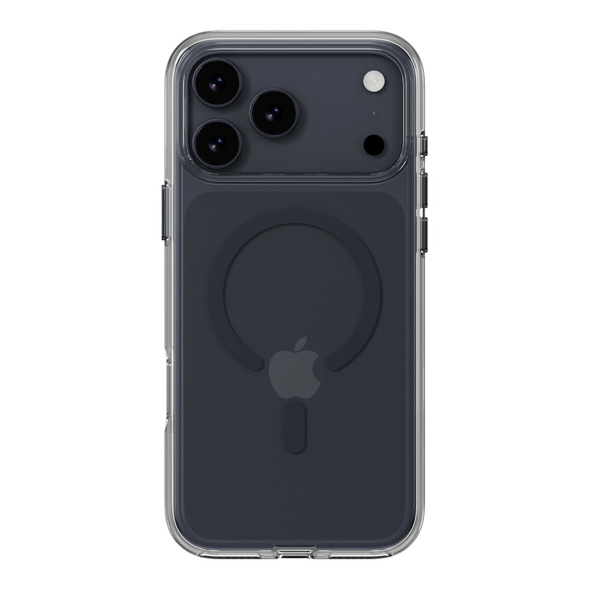 MAGEASY Bright M 不發黃軍規磁吸透明殼 iPhone 17 Pro Max(午夜磁圈) + 鏡頭保護貼Lenz(白色) + Vetro 9H 鋼化玻璃保護膜