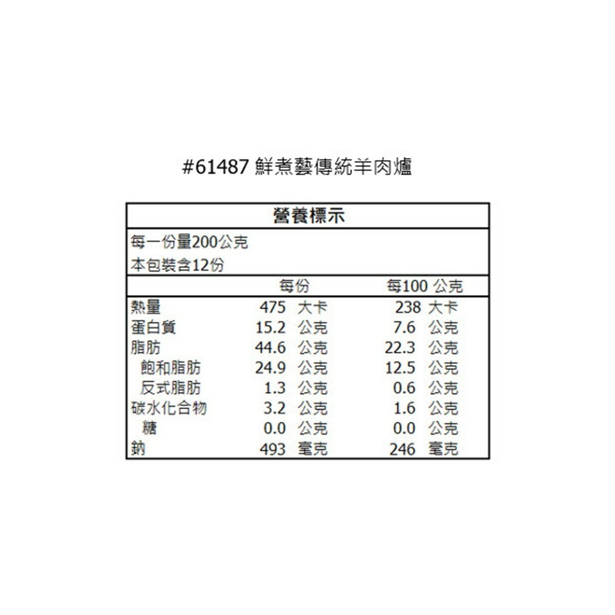 鮮煮藝 冷凍傳統羊肉爐 1.2公斤 X 2包 鮮煮藝 冷凍傳統羊肉爐 1.2公斤 X 2包
