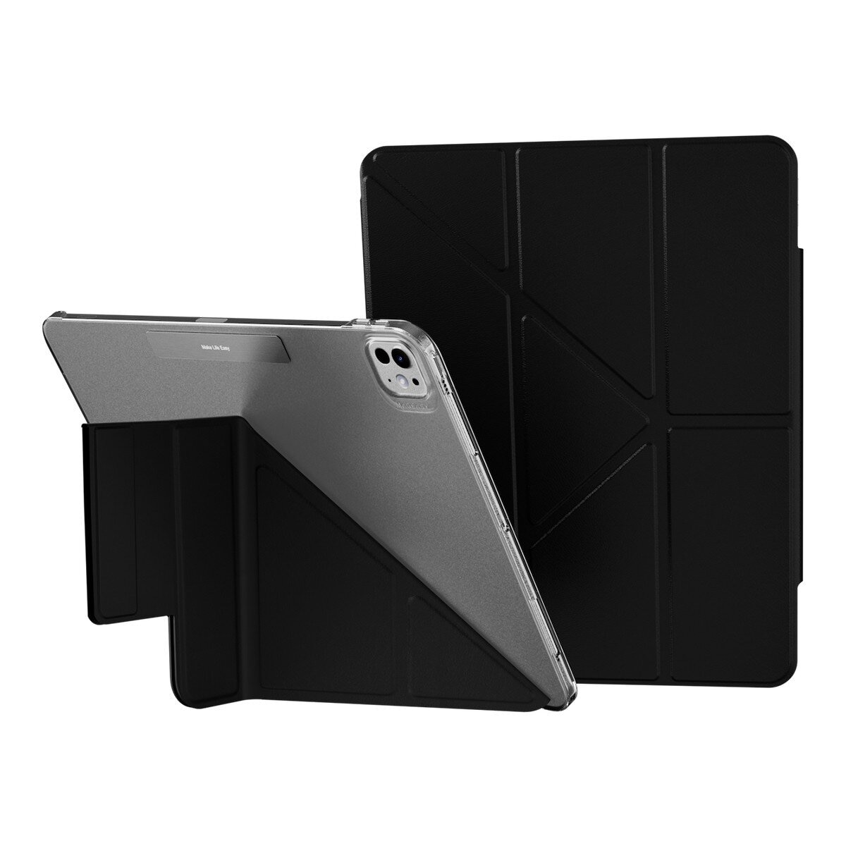 MAGEASY Facet 全方位支架透明背蓋保護套 2024 iPad Pro 13吋 黑