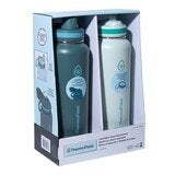 ThermoFlask 不鏽鋼保冷保溫瓶 1.2公升 X 2件組 靛藍+天空藍 ThermoFlask 不鏽鋼保冷保溫瓶 1.2公升 X 2件組 靛藍+天空藍