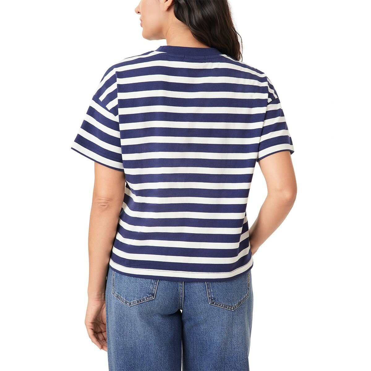 Scotch & Soda 女圓領短袖上衣 藍白條紋