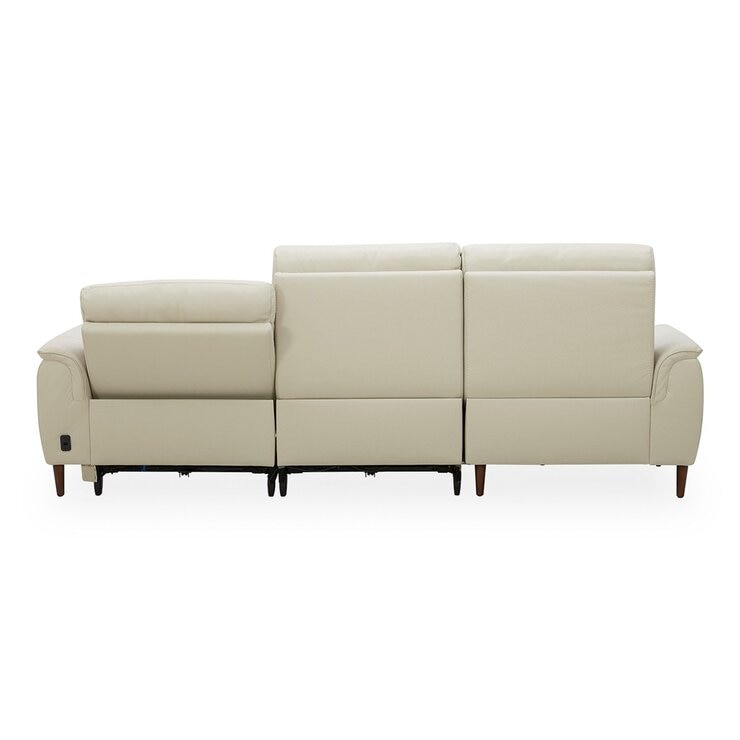 Aiden & Ivy 牛皮電動L型沙發 左