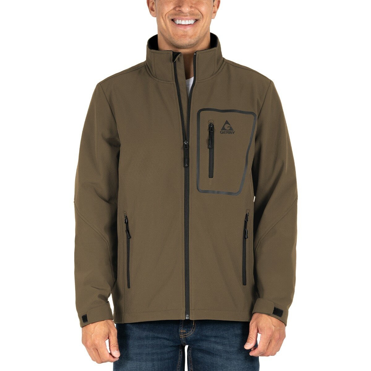Gerry 男防風軟殼外套 棕