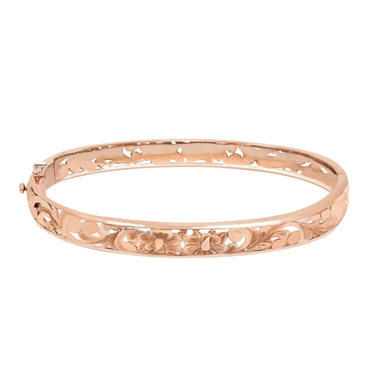 Honolulu Jewelry 14K玫瑰金 雕花手鐲 Honolulu Jewelry 14K玫瑰金 雕花手鐲