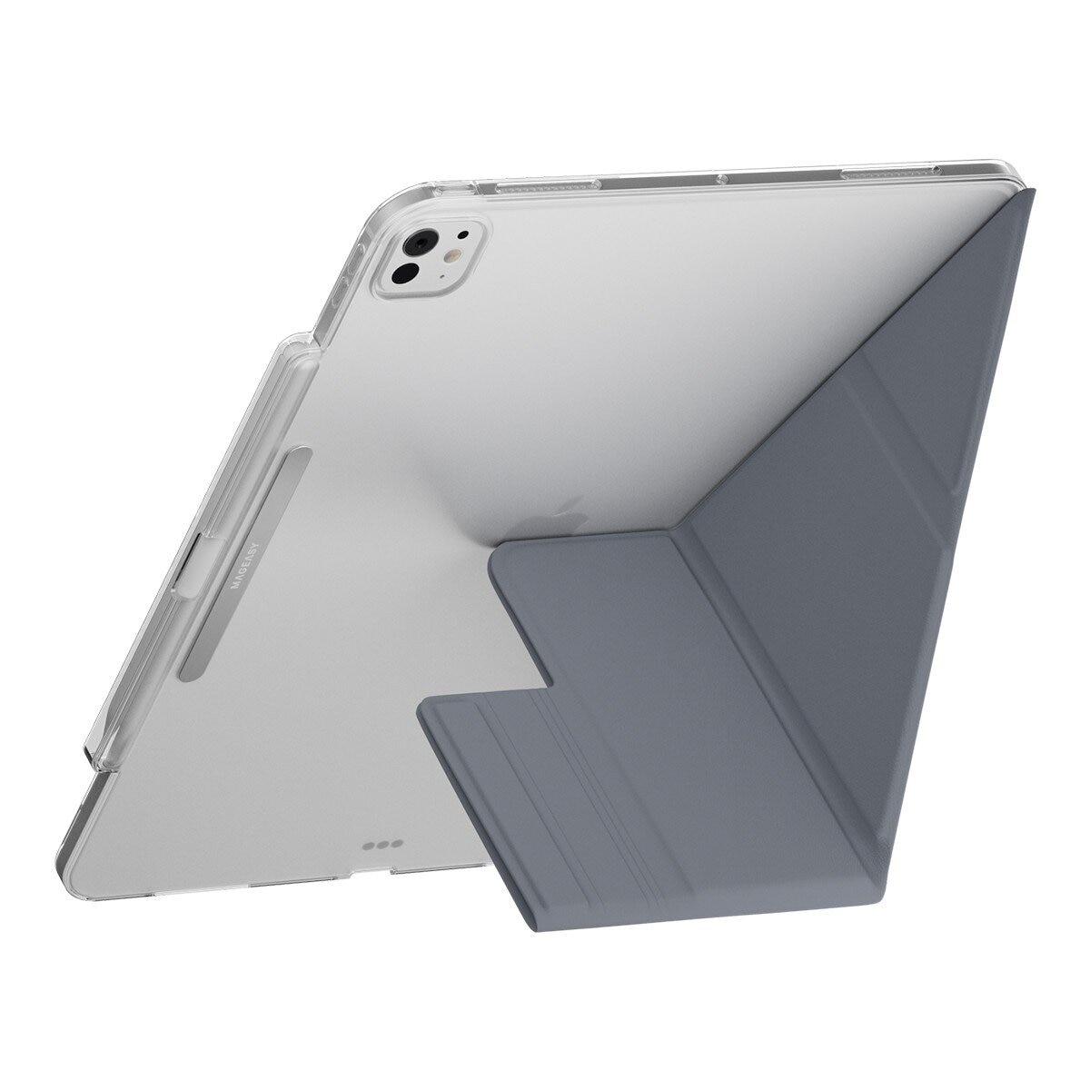 MAGEASY Facet 全方位支架透明背蓋保護套 (筆槽款) 適用於 2024 iPad Pro 13吋 阿拉斯加藍