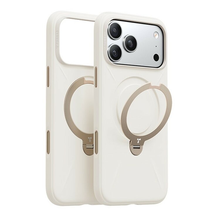 Torras Ostand Spin Silicone Magnetic 相機按鍵旋轉支架矽膠防摔手機殼 iPhone 17系列 + Insta II Master 高清滿版螢幕鋼化玻璃保護貼