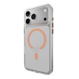 MAGEASY Bright M 不發黃軍規磁吸透明殼 iPhone 17 Pro Max(珊瑚磁圈) + 鏡頭保護貼Lenz鈦合金(鈦白) + Vetro 9H 鋼化玻璃保護膜