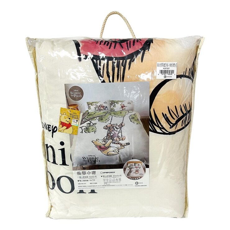 MIT 精梳棉單人床包 雙人兩用被套 3件組 小熊維尼 鄉間小徑