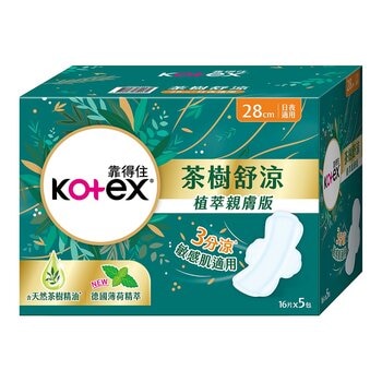 靠得住 茶樹舒涼衛生棉 28公分 80片