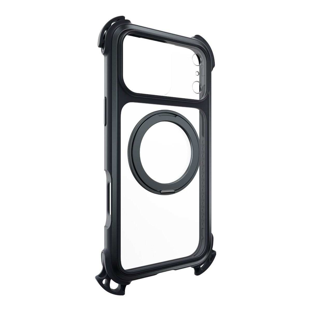 MAGEASY Odyssey Ultra M 終極防摔磁吸支架掛繩手機殼 iPhone 17 Pro Max(午夜/黑色) + 鏡頭保護貼Lenz(午夜) + Vetro 9H 鋼化玻璃保護膜