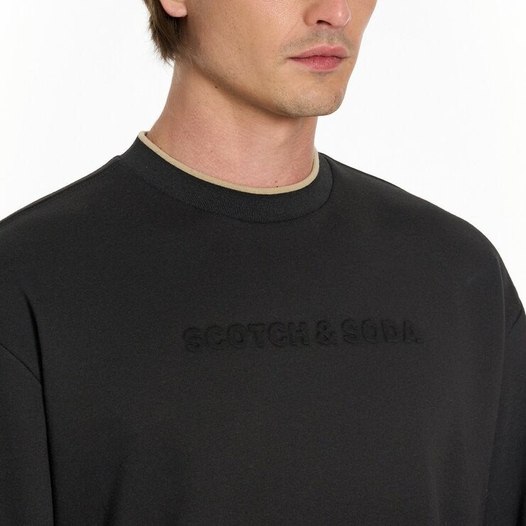 Scotch & Soda 男刷毛長袖上衣 黑灰