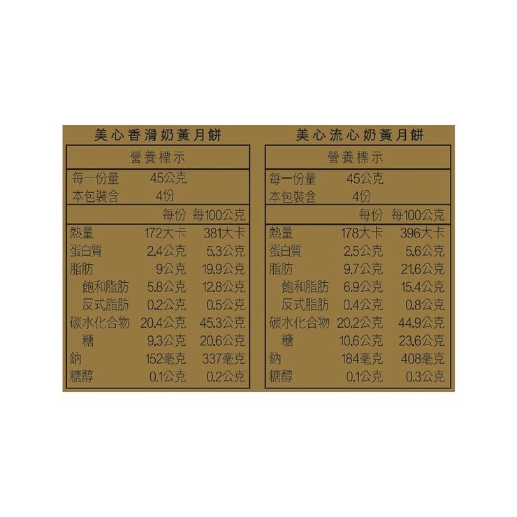 香港美心 盛意臻選奶黃月餅 45公克 X 8入 X 1盒 香港美心 盛意臻選奶黃月餅 45公克 X 8入 X 1盒