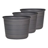 塑膠花盆 3件組 灰色