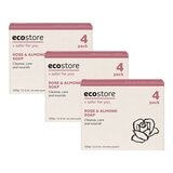 ecostore 純淨香皂 玫瑰杏仁油 80公克 X 4入 X 3組