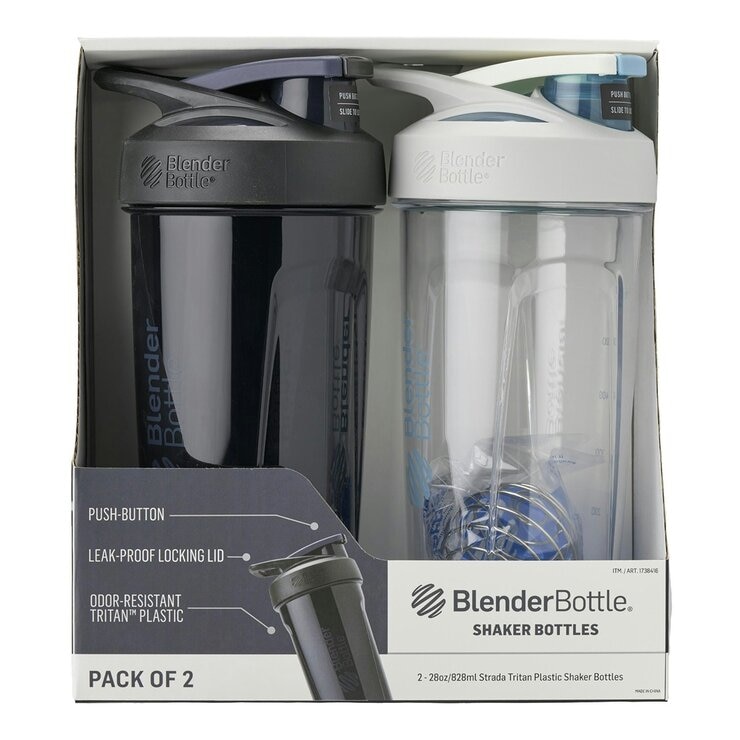 Blender Bottle Tritan Shaker 828 ml X 2-Piece Set Black + White
