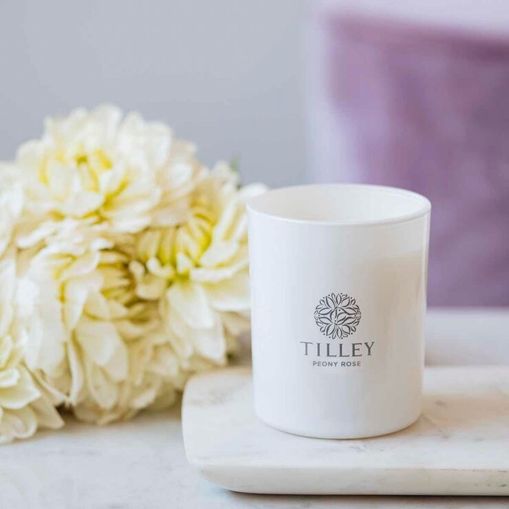 Tilley 皇家特莉 微醺大豆香氛蠟燭2入組 木蘭與綠茶 + 牡丹玫瑰