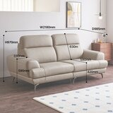 Dauning Dios 全牛皮雙人沙發含腳凳