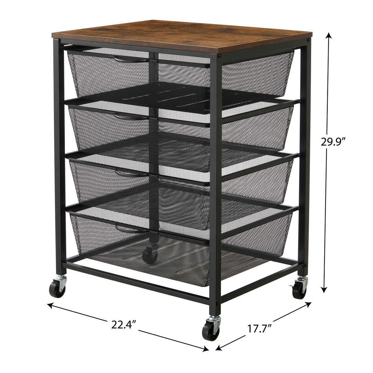 四層收納籃置物推車