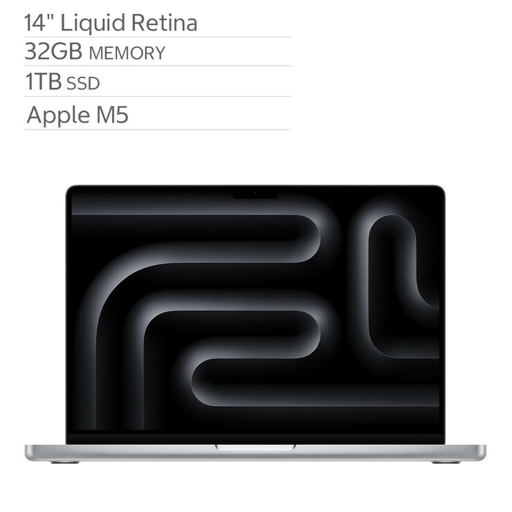 Apple 14吋 MacBook Pro M5晶片 10核心CPU 10核心GPU 32GB 1TB SSD 銀色 Apple 14吋 MacBook Pro M5晶片 10核心CPU 10核心GPU 32GB 1TB SSD 銀色