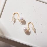 Tokyo Pearl 18K黃K金 7.5公釐 - 8.0公釐 Akoya 珍珠耳環
