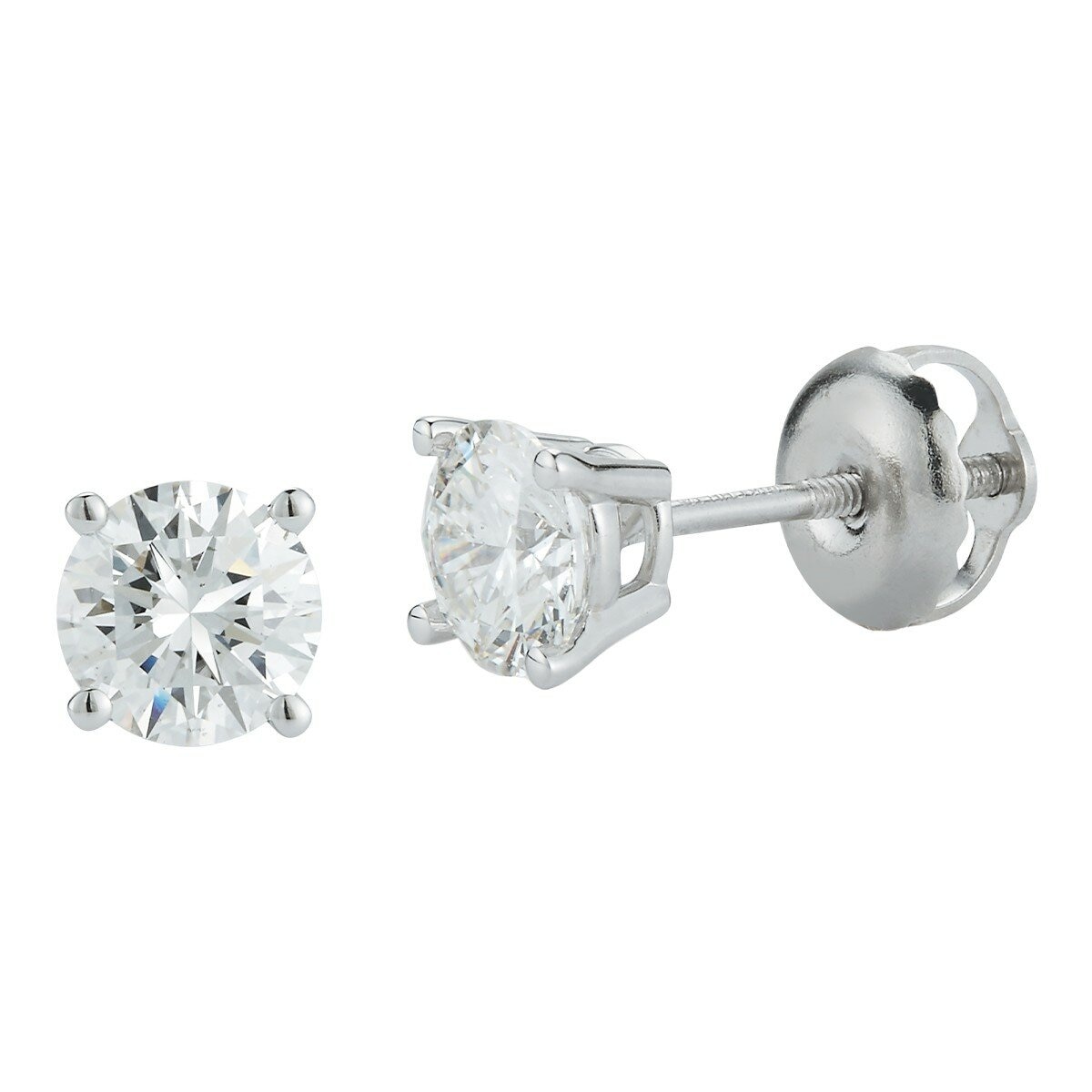0.80克拉 圓形鑽石耳環 VS2/I
