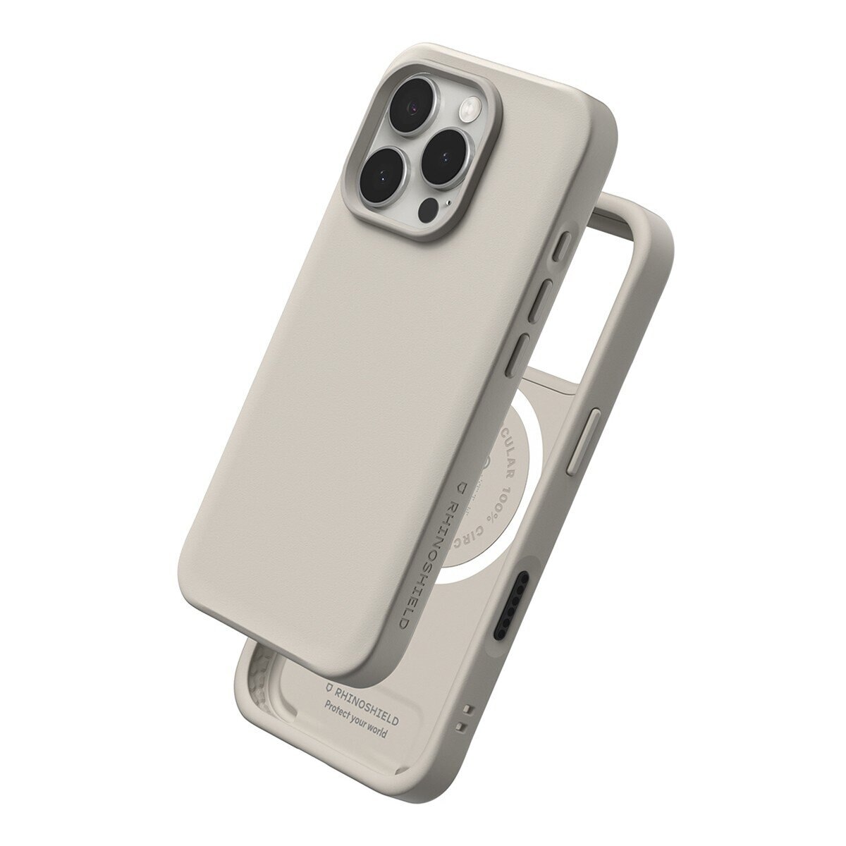 犀牛盾 iPhone 16 Pro SolidX (MagSafe兼容) 強化吸震緩衝防摔手機殼 + 9H 抗藍光鋼化玻璃保護貼 貝殼灰