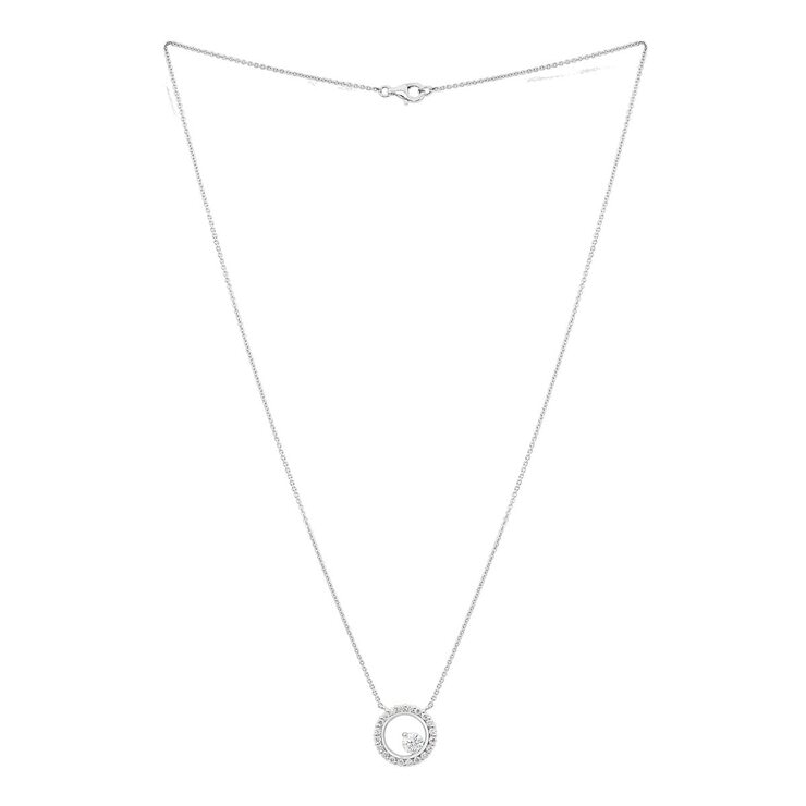 0.45克拉 18K白K金 圓形鑽石項鍊 VS2/I