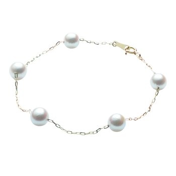 Tokyo Pearl 18K黃K金 6.0公釐 - 6.5公釐 Akoya 珍珠手環