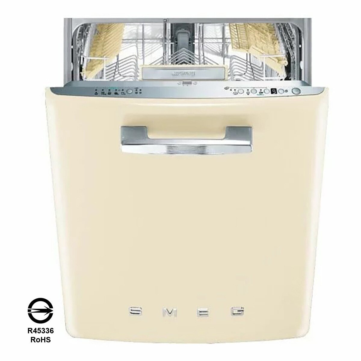 SMEG 高熱壓旋風烤箱 奶油色 SF6905P1 + SMEG 嵌入式洗碗機 奶油色 ST2FABCR 組合
