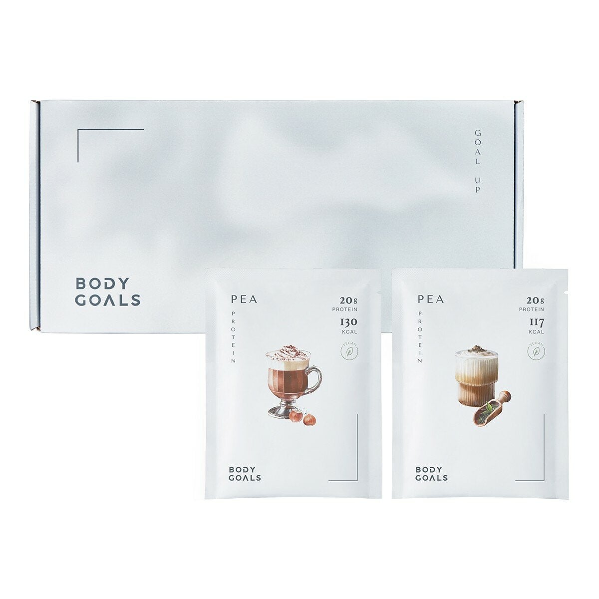 Body Goals 豌豆蛋白飲組合 31公克 X 60入 (榛果可可 / 觀音拿鐵) Body Goals 豌豆蛋白飲組合 31公克 X 60入 (榛果可可 / 觀音拿鐵)