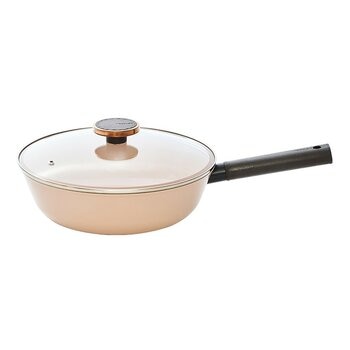 Neoflam Mystery系列 不沾陶瓷塗層單柄炒鍋 含玻璃上蓋 28公分 Neoflam Mystery系列 不沾陶瓷塗層單柄炒鍋 含玻璃上蓋 28公分