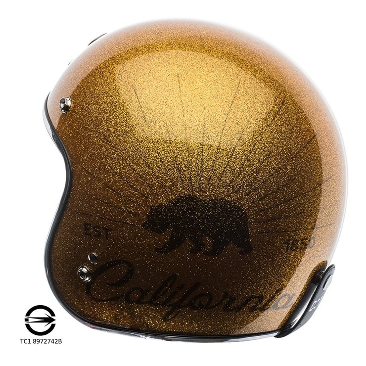 TORC T50 3/4 防護頭盔 金蔥亮光金 加州熊