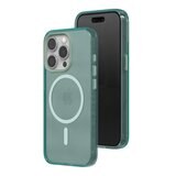 犀牛盾 iPhone 15 Pro Max JellyTint MagSafe 兼容 半透明有色手機殼 + 9H 抗藍光鋼化玻璃保護貼 憂墨綠