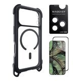MAGEASY Odyssey Strap M 超軍規防摔掛繩手機殼 iPhone 17 Pro(皮革午夜/沉穩黑) + 鏡頭保護貼Lenz 鈦合金(午夜鈦) + Vetro 9H 鋼化玻璃保護膜 MAGEASY Odyssey Strap M 超軍規防摔掛繩手機殼 iPhone 17 Pro(皮革午夜/沉穩黑) + 鏡頭保護貼Lenz 鈦合金(午夜鈦) + Vetro 9H 鋼化玻璃保護膜