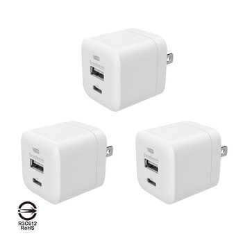 Soodatek 25W 雙孔USB高速充電器 3入 白 SHC1U1-PC25WH