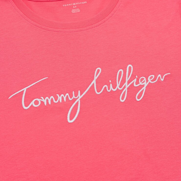 Tommy Hilfiger 女刺繡Logo短袖上衣 粉 Tommy Hilfiger 女刺繡Logo短袖上衣 粉