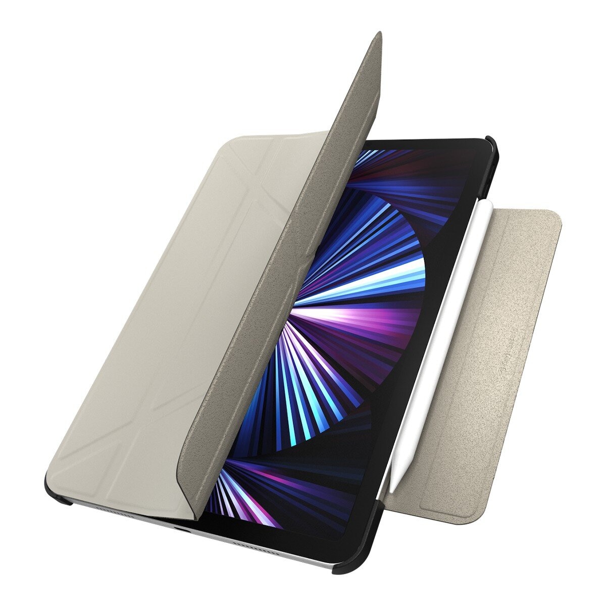 SwitchEasy Origami 全方位多角度支架保護套 iPad Air 11吋 M3 / M2 & iPad Pro 11吋 2022 M2 - 2018 & iPad Air 10.9吋 2022-20 星光白