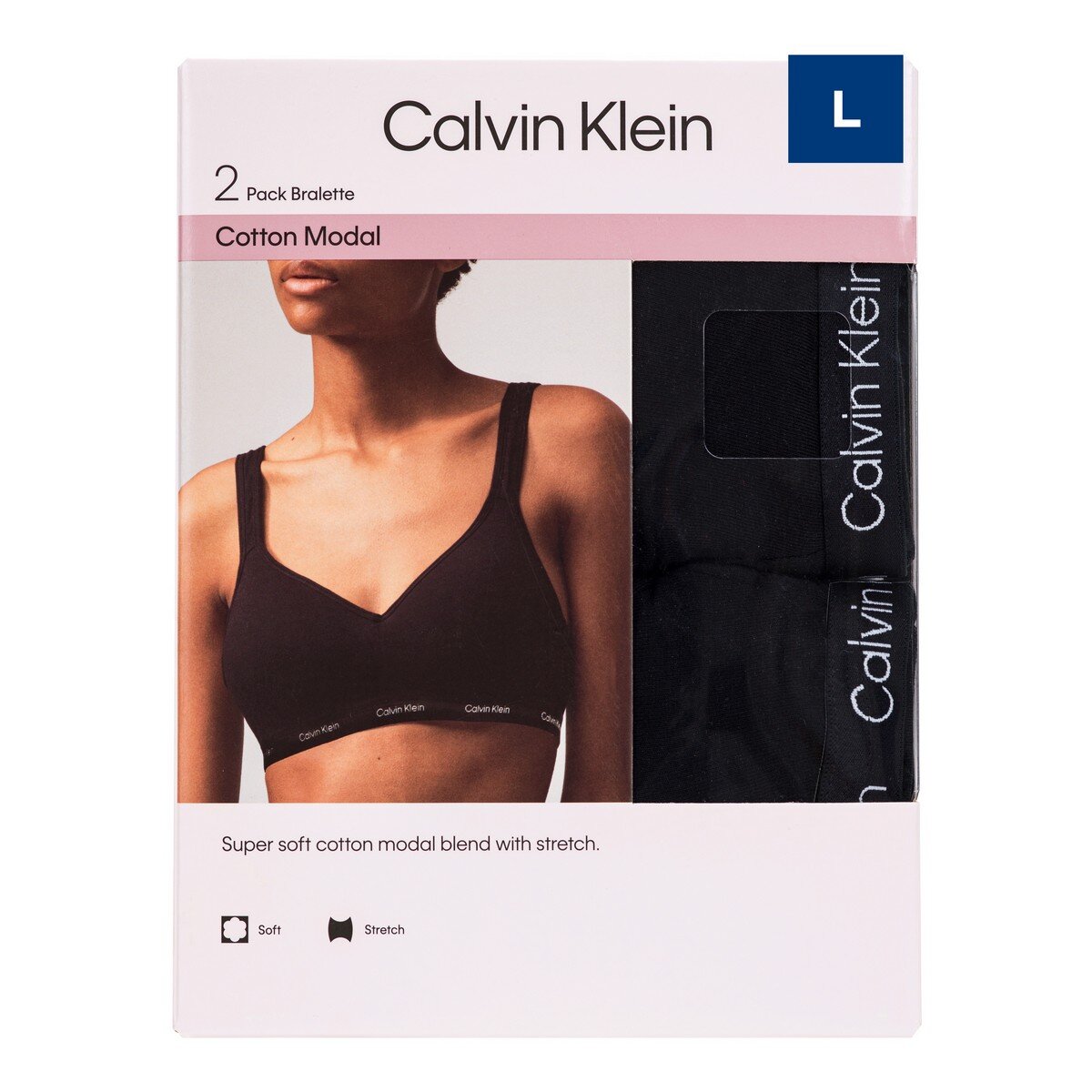 Calvin Klein 女無鋼圈內衣兩入組 L