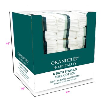 Grandeur 商用純棉純白大浴巾 76x132公分54組(每組6條) Grandeur 商用純棉純白大浴巾 76x132公分54組(每組6條)