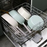 Neoflam 陶瓷不沾塗層鍋具 含玻璃上蓋 3件組 白