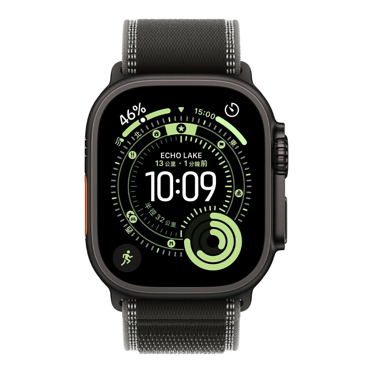 Apple Watch Ultra 3 GPS + 行動網路 49公釐 黑色鈦金屬錶殼 附黑色配木炭色越野錶環 M/L Apple Watch Ultra 3 GPS + 行動網路 49公釐 黑色鈦金屬錶殼 附黑色配木炭色越野錶環 M/L