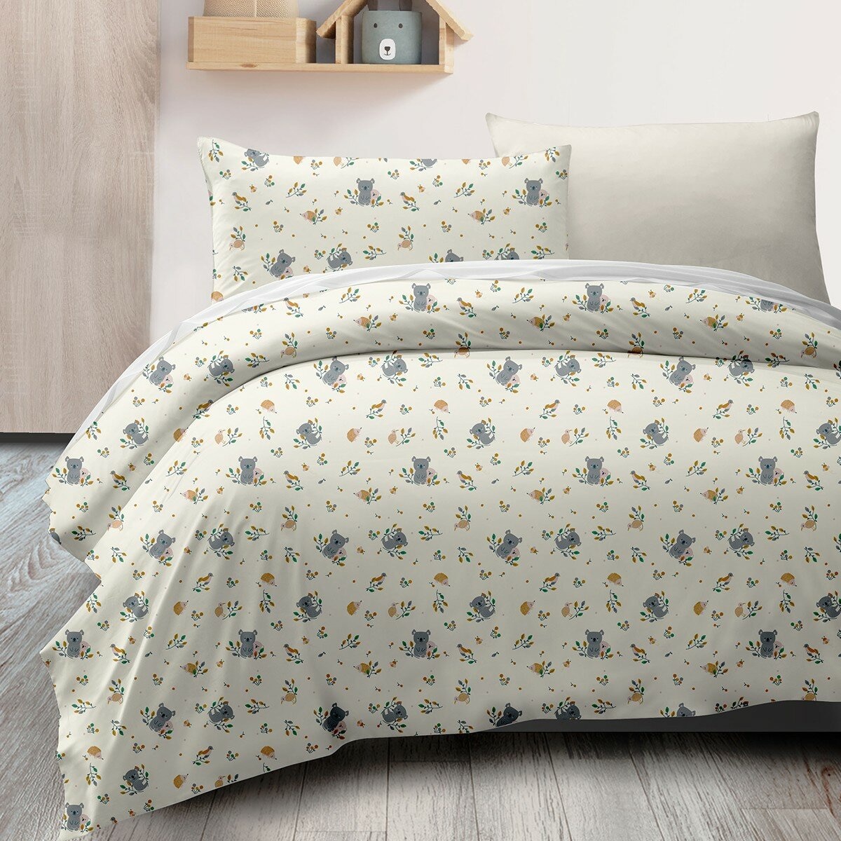 Caliphil ผ้าปูที่นอนเดี่ยวพร้อมปลอกหมอน 4 ฤดู 150 ซม. X 180 ซม. สวัสดีออสเตรเลีย