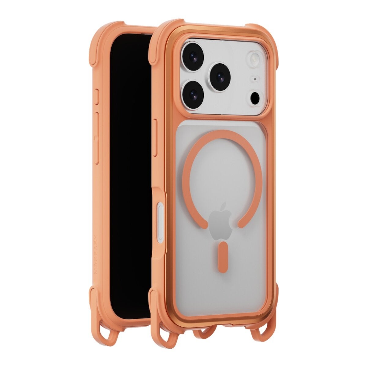 MAGEASY Odyssey Strap M 超軍規防摔掛繩手機殼 iPhone 17 Pro(珊瑚/魅力橘) + 鏡頭保護貼Lenz(午夜) + Vetro 9H 鋼化玻璃保護膜 MAGEASY Odyssey Strap M 超軍規防摔掛繩手機殼 iPhone 17 Pro(珊瑚/魅力橘) + 鏡頭保護貼Lenz(午夜) + Vetro 9H 鋼化玻璃保護膜