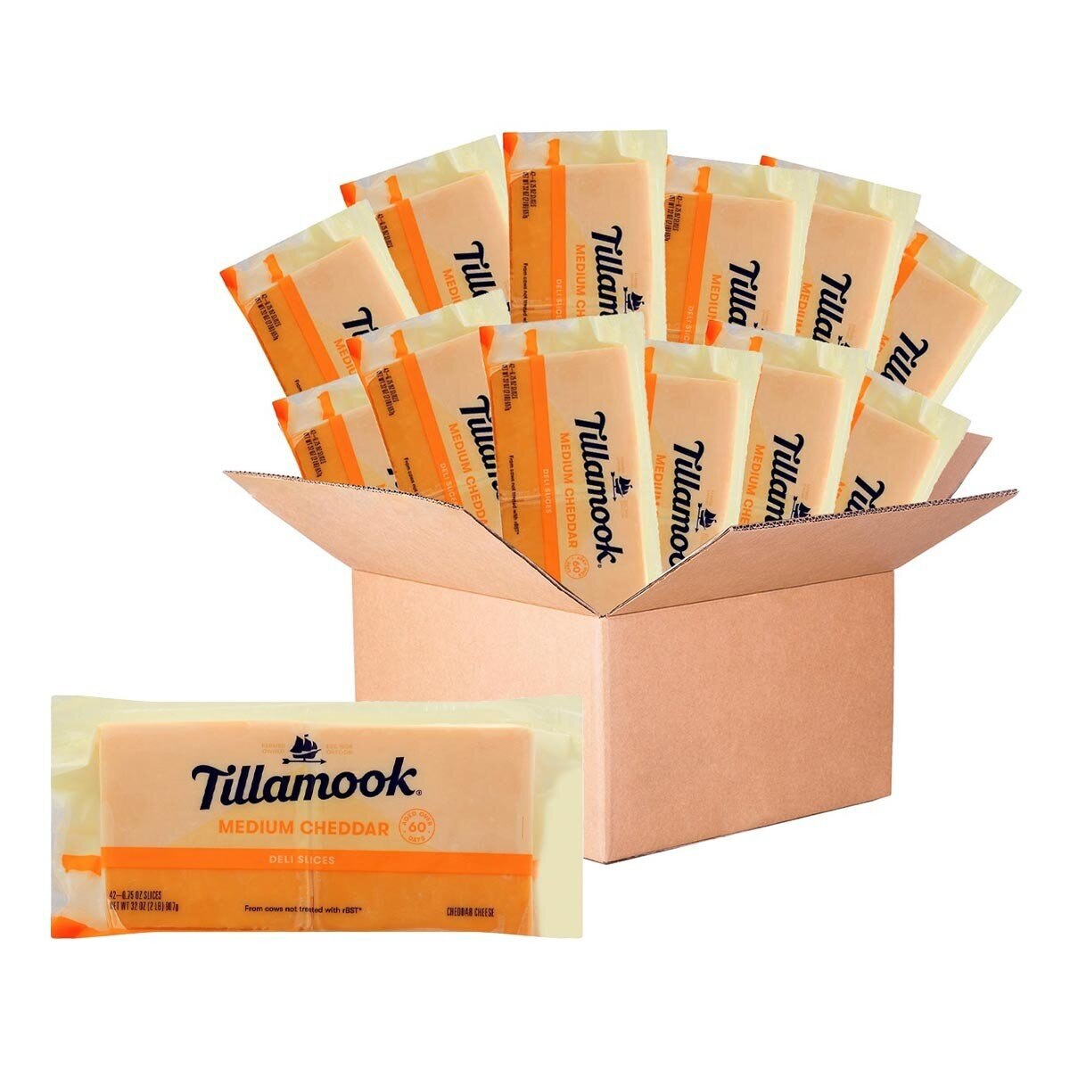 Tillamook 中度熟成切乾酪片 907公克 X 12包 僅配送至高雄市部分區域
