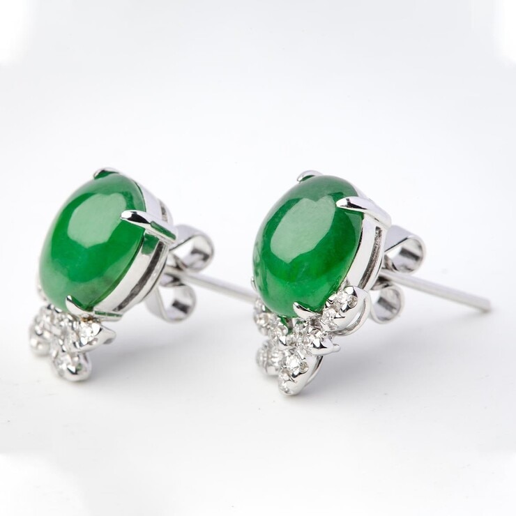 0.20 ctw 18kt White Gold Jadeite Earrings J305-54288
