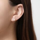 Tokyo Pearl 18K黃K金 5.5公釐 - 6.0公釐 Akoya 珍珠鑽石耳環