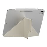 MAGEASY Facet 全方位支架透明背蓋保護套 (筆槽款) 適用於 2024 iPad Pro 13吋 星光白