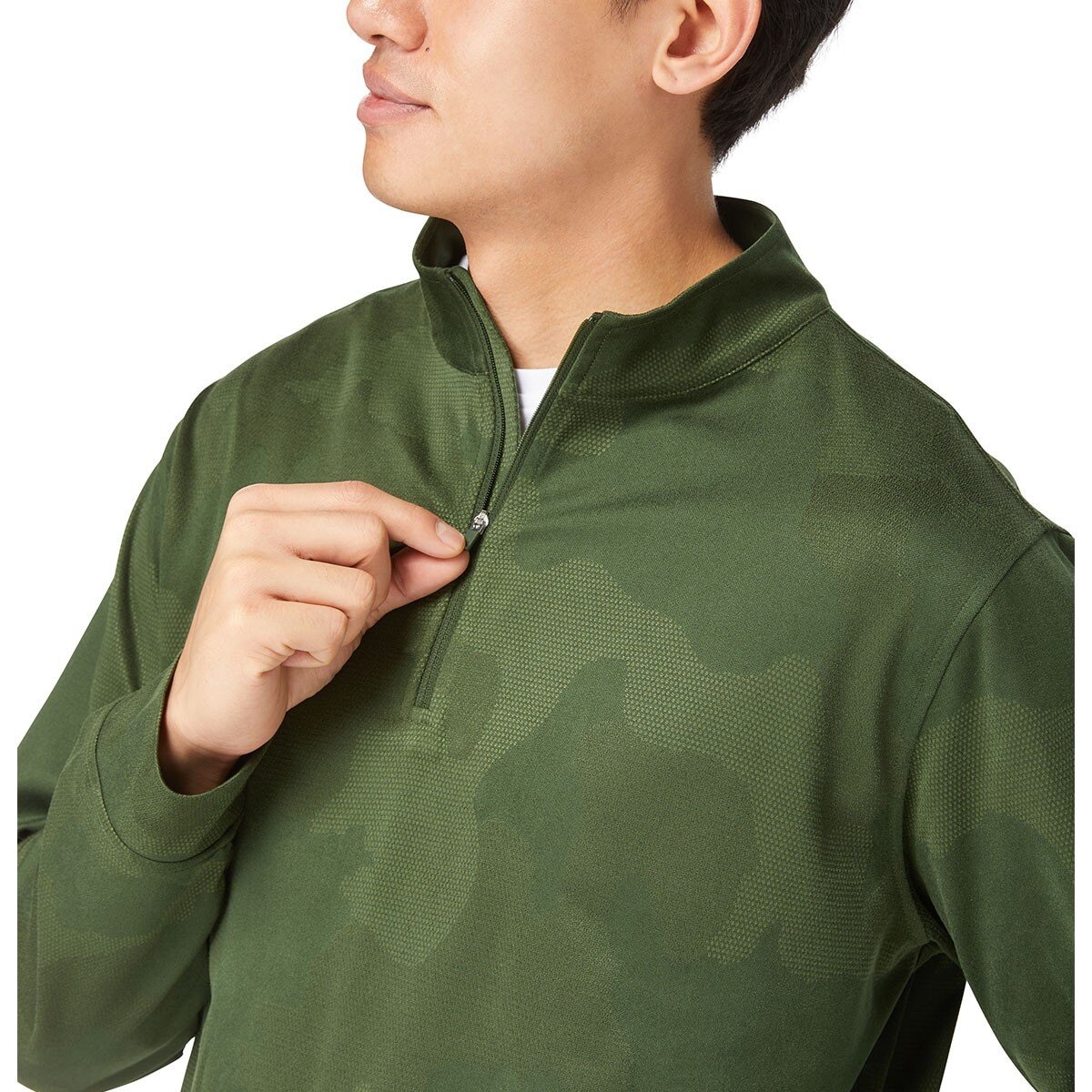 Kirkland Signature 科克蘭 1/4 拉鍊長袖衣 迷彩綠 XL