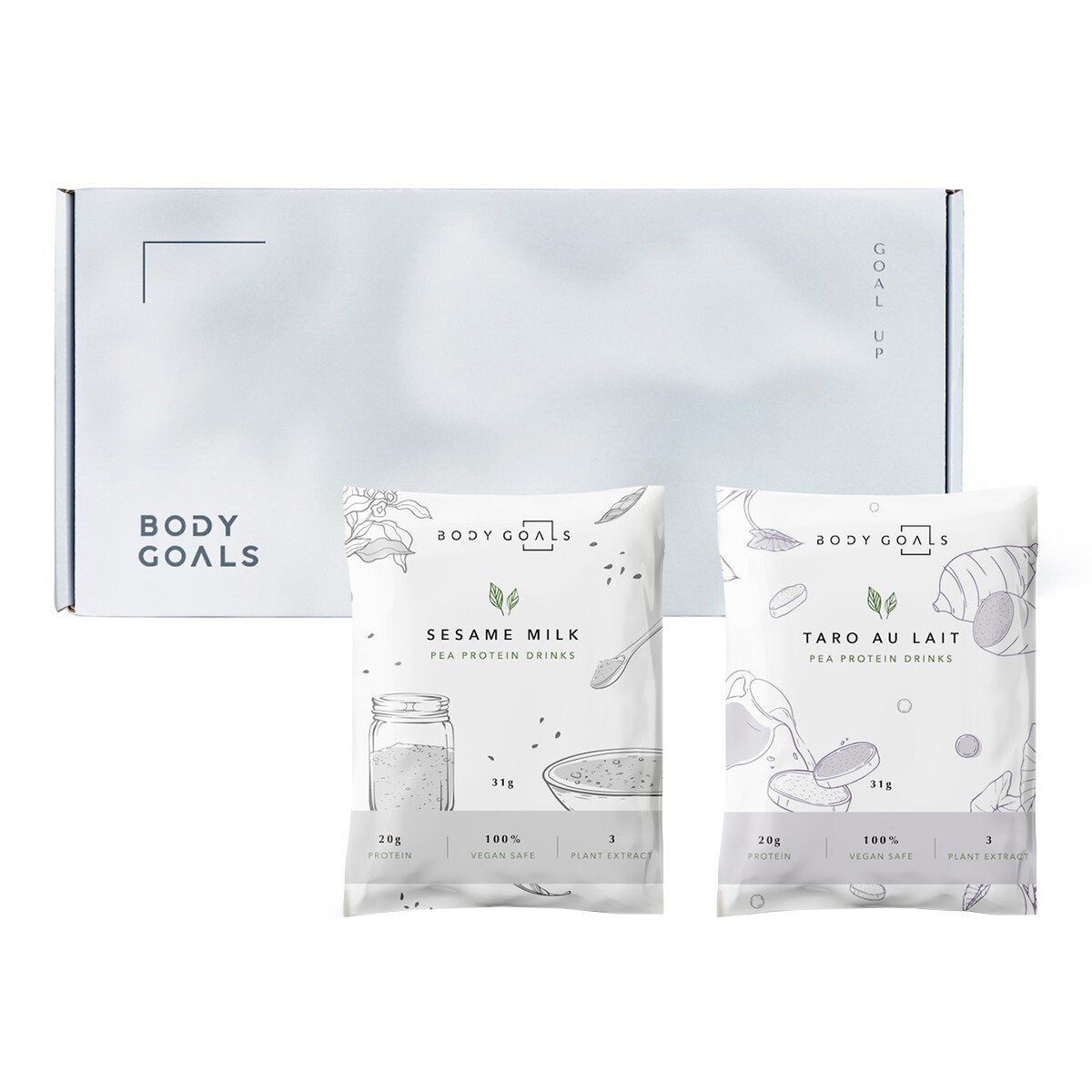 Body Goals 豌豆蛋白飲組合 31公克 X 60入 (芝麻歐蕾 / 濃郁歐蕾)
